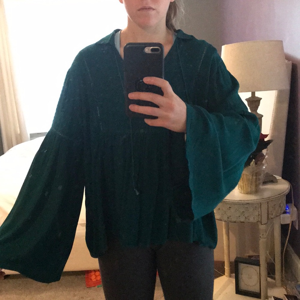 green blouse
